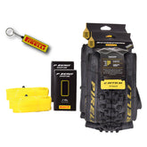 Pirelli Scorpion E-MTB M Gold Color Edition (27.5x2.6) Mountain Bicycle Tire & SmarTUBE 23/32-622 Tubeless Tear-Resistant E-MTB Tire for XC Racing Trail & Enduro 60 TPI Mountain Bike w/Keychain (2 Pk)