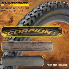 Pirelli Scorpion E-MTB M Gold Color Edition (27.5x2.6) Mountain Bicycle Tire & SmarTUBE 23/32-622 Tubeless Tear-Resistant E-MTB Tire for XC Racing Trail & Enduro 60 TPI Mountain Bike w/Keychain (2 Pk)