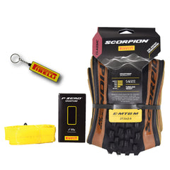 Pirelli Scorpion E-MTB M 65-584 (27.5 x 2.6) MTB Bicycle Tire & SmarTUBE 23/32-622 - Versatile E-Mountain Bike Tire for Trail and Enduro Use, Mixed Terrain, MTB, 120 TPI E-Bike Tire w/Keychain