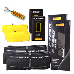 Pirelli P ZERO Race TLR 30-622(700x30c) & SmarTUBE 23/32-622 700C Road Bike Tire & Presta Tube Set- Lightweight, Bicycle Tire & Tube Set for Road Racing - SmartEVO Compound w/Keychain (2Pk)