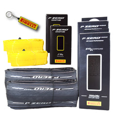 Pirelli P ZERO Road 26-622(700x26c) & SmarTUBE 23/32-622 700C Road Bike Tire & Tube Set- All-Season Performance, High Grip & Durability, Bicycle Tube&Tire Set- w/Keychain (2 Pk)
