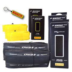 Pirelli P ZERO Road 28-622(700x28c) & SmarTUBE 23/32-622 700C Road Bike Tire & Tube Set- All-Season Performance, High Grip & Durability, Bicycle Tube&Tire Set- w/Keychain (2 Pk)