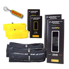 Pirelli P ZERO Race 26-622(700x26c) & SmarTUBE 23/32-622 700C Race Bike Tire & Tube Set- All-Season Performance, High Grip & Durability, Bicycle Tube&Tire Set- w/Keychain (2 Pk)