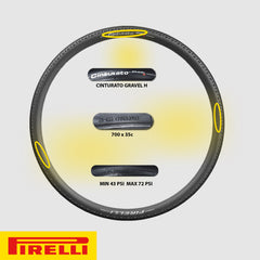 Pirelli Cinturato Gravel H TLR 40-622 (700 x 40c) Road Bicycle Tire & 33/45-622 Presta Cinturato SmarTUBE - SpeedGrip Compound, Clincher Type, Tubeless Ready Bike Tire with Keychain