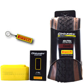Pirelli Cinturato Gravel M TLR Classic 40-622 (700 x 40c) Road Bicycle Tire & 33/45-622 Presta Cinturato SmarTUBE - SpeedGrip Compound, Clincher Type, Tubeless Ready Bike Tire with Keychain