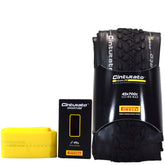 Pirelli Cinturato Gravel M TLR 45-622 (700 x 45c) Road Bicycle Tire & 33/45-622 Presta Cinturato SmarTUBE - SpeedGrip Compound, Clincher Type, Tubeless Ready Bike Tire with Keychain