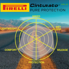 Pirelli Cinturato Velo TLR Reflective 35-622 (700 x 35c) Road Bicycle Tire & 33/45-622 Presta P ZERO SmarTUBE - Armour Tech, Clincher Type, Tubeless Ready Bike Tire with Keychain 700x35c