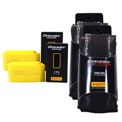 Pirelli Cinturato Gravel H TLR 35-622 (700 x 35c) Road Bicycle Tire & 33/45-622 Presta Cinturato SmarTUBE - SpeedGrip Compound, Tubeless Ready Bike Tire with Keychain (2 Pack Tires & Tubes)