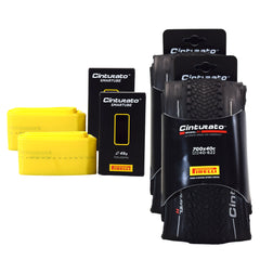 Pirelli Cinturato Gravel H TLR 40-622 (700 x 40c) Road Bicycle Tire & 33/45-622 Presta Cinturato SmarTUBE - SpeedGrip Compound, Tubeless Ready Bike Tire with Keychain (2 Pack Tires & Tubes)