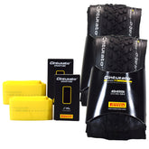 Pirelli Cinturato Gravel M TLR 45-584 (650 x 45c) Race Bicycle Tire & 33/45-584 Presta Cinturato SmarTUBE - SpeedGrip Compound, Tubeless Ready Bike Tire with Keychain (2 Pack Tires & Tubes)