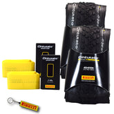 Pirelli Cinturato Gravel M TLR 45-584 (650 x 45c) Race Bicycle Tire & 33/45-584 Presta Cinturato SmarTUBE - SpeedGrip Compound, Tubeless Ready Bike Tire with Keychain (2 Pack Tires & Tubes)