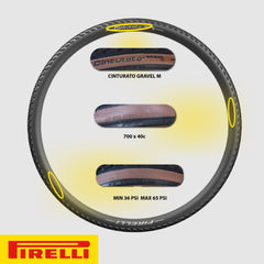 Pirelli Cinturato Gravel M TLR Classic 40-622 (700 x 40c) Road Bicycle Tire & 33/45-622 Presta Cinturato SmarTUBE - SpeedGrip Compound, Tubeless Ready Bike Tire with Keychain (2 Pack Tires & Tubes)