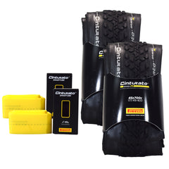 Pirelli Cinturato Gravel M TLR 45-622 (700 x 45c) Road Bicycle Tire & 33/45-622 Presta Cinturato SmarTUBE - SpeedGrip Compound, Tubeless Ready Bike Tire with Keychain (2 Pack Tires & Tubes)