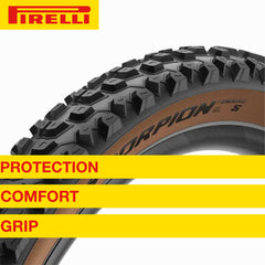 Pirelli Scorpion Enduro S Classic Tan 60-622 (29x 2.4) MTB Bicycle Tire  - Designed for Extreme and Loose Courses, 60TPI and Hard Wall Casing- Mountain Bike Tire