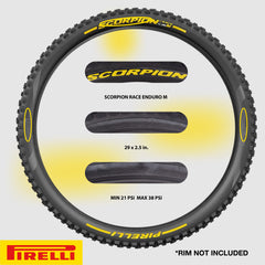 Pirelli Scorpion Race Enduro M Yellow Label 63-622 (29x 2.5) MTB Bicycle Tire -Designed for Hardpacked Courses and Mixed Terrains, 120x2TPI - Mountain Bike Tire