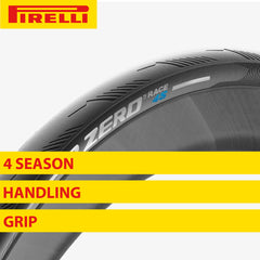 Pirelli P ZERO Race 4S 28-622 (700x28) Road Bike Tire - Tubeless Ready, All-Season Performance, High Grip & Durability, Fast Rolling Bicycle Tire- SmartEVO Compound, TechBELT Construction