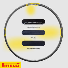 Pirelli P ZERO Race 28-622(700x28c) Color Edition White & SmarTUBE 23/32-622 700C Road Bike Tire & Tube Set-Tubeless Ready, All-Season Performance, High Grip, Bicycle Tube&Tire Set- w/Keychain