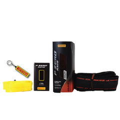 Pirelli P ZERO Race 28-622(700x28c) Color Edition Red & SmarTUBE 23/32-622 700C Road Bike Tire & Tube Set-Tubeless Ready, All-Season Performance, High Grip, Bicycle Tube&Tire Set- w/Keychain