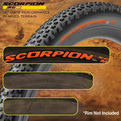 Pirelli Scorpion XC M Orange Label 60-622 (29x 2.4) MTB Bicycle Tire  - Designed for Hardpacked Courses and Mixed Terrains, 120TPI and ProWall Casing- Mountain Bike Tire w/Keychain (2 Pk)