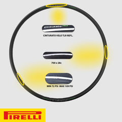 Pirelli Cinturato Velo TLR Classic 28-622 (700 x 28c) Road Bicycle Tire & 25/28-622 Presta P ZERO SmarTUBE - Armour Tech, Clincher Type, Tubeless Ready Bike Tire with Keychain 700x28c