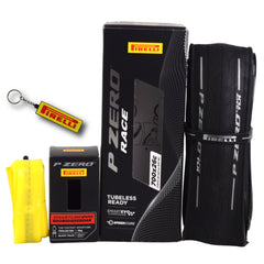 Pirelli P ZERO Race TLR 26-622(700x26c) & SmarTUBE EVO 25/28-622 700C Road Bike Tire & Presta Tube Set- Lightweight, Bicycle Tire & Tube Set for Road Racing - SmartEVO Compound w/Keychain