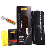 Pirelli P ZERO Race TLR 28-622(700x28c) & SmarTUBE EVO 25/28-622 700C Road Bike Tire & Presta Tube Set- Lightweight, Bicycle Tire & Tube Set for Road Racing - SmartEVO Compound w/Keychain