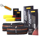 Pirelli P ZERO Race TLR Classic 26-622(700x26c) & SmarTUBE 25/28-622 700C Road Bike Tire & Tube Set-Lightweight, Bicycle Tire & Tube Set for Road Racing-Tan Sidewall, SmartEVO Compound w/Keychain(2Pk)