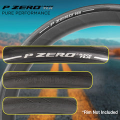 Pirelli P ZERO Race TLR 28-622(700x28c) & SmarTUBE EVO 25/28-622 700C Road Bike Tire & Presta Tube Set- Lightweight, Bicycle Tire & Tube Set for Road Racing - SmartEVO Compound w/Keychain (2Pk)