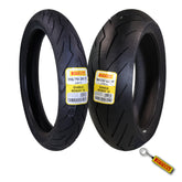 Pirelli Diablo Rosso III 110/70ZR17 180/55ZR17 Front & Rear Motorcycle Tire Set with Keychain
