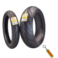 Pirelli Diablo Rosso III 110/70ZR17 Front & 190/50ZR17 Rear Tires with Keychain
