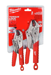 Milwaukee 48-22-3402 2 Pc. 7" & 10" Torque Lock Curved Jaw Locking Pliers Set With Grip