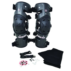 Asterisk Carbon Cell Pro - Advanced Knee Protector Braces (Pair- Left & Right) for Motocross, Snowboarding, Wakeboarding, Off-Roading, & More - Size Large