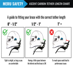 Meru Safety Racing Ascent Carbon Head & Neck Restraint with Quick Release Tethers & Shock Absorber Reduces Force from Frontal Impacts (Small/Medium)