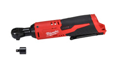 Milwaukee 2457-20 12V Cordless 3/8″ Ratchet – 35 ft-lb Torque, 250 RPM, 10.75″ Length, 3/4″ Low-Profile Head, Variable Speed Trigger, LED Light, Steel Housing (Tool-Only)
