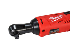 Milwaukee 2457-20 12V Cordless 3/8″ Ratchet – 35 ft-lb Torque, 250 RPM, 10.75″ Length, 3/4″ Low-Profile Head, Variable Speed Trigger, LED Light, Steel Housing (Tool-Only)