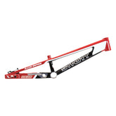 Syndyt 220 Pro 3XL BMX Racing Bike Frame – 22” Top Tube, 6061-T6 Aluminum (4.15 lbs), Tapered 42/52 Head Tube, B52 Tech BB, 10/15/20mm Hubs, 140mm Disc Brake, Chain Tensioners – Red Bicycle Frame