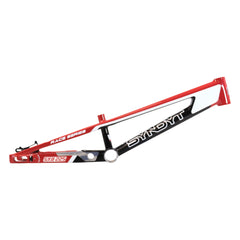 Syndyt 225 Pro 4XL BMX Racing Bike Frame – 22.5” Top Tube, 6061-T6 Aluminum (4.19 lbs), Tapered 42/52 Head Tube, B52 Tech BB, 10/15/20mm Hubs, 140mm Disc Brake, Integrated Chain Tensioners – Red