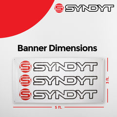 Syndyt Banner (White) - 3x5 ft Vinyl Banner with 5 Grommets, Durable Indoor/Outdoor Sign for Events and Decorations