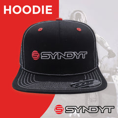Syndyt Black Mesh Flat Bill Snapback Hat - Breathable Mesh Panels, Adjustable Snap Closure, High-Quality Materials, One Size Fits Most for Outdoor and Casual Wear