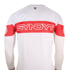 SYNDYT Performance Jersey - Premium Poly-Cotton Blend, Micro-Perforated, V-Neck, Tight-Fit Sleeves for BMX/eBMX Racing, Size Adult Small