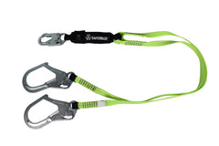 SafeWaze FS566 6’ Adjustable Dual-Leg Energy Absorbing Lanyard w/ Rebar Hooks