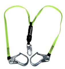 SafeWaze FS566 6’ Adjustable Dual-Leg Energy Absorbing Lanyard w/ Rebar Hooks