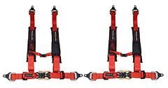 PROGUARD Red 4-Point Harness with 2" Nylon Straps (2 Pck)- Universal Off-Road Safety Belt fits Polaris, Can-Am, Kawasaki, Yamaha UTVs, ATVs, Side-by-Sides