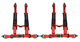 PROGUARD Red 4-Point Harness with 2" Nylon Straps (2 Pck)- Universal Off-Road Safety Belt fits Polaris, Can-Am, Kawasaki, Yamaha UTVs, ATVs, Side-by-Sides
