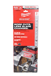 Milwaukee 48-39-0611 44-7/8inch Bandsaw Blades Extreme Thin Metal Deep Cut 12/14 TPI (3 Pack)