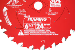 Diablo D0624A 6-1/2" x 24-Teeth Framing Saw Blade for Wood