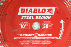 Diablo D1050CF 10" x 50-Teeth Steel Demon Cermet II Saw Blade for Medium Metal