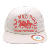 Sendero Provisions Co. Wild Wild Horses Adjustable Snapback Hat with Embroidered Design (Tan/Orange) - One Size