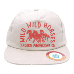 Sendero Provisions Co. Wild Wild Horses Adjustable Snapback Hat with Embroidered Design (Tan/Orange) - One Size