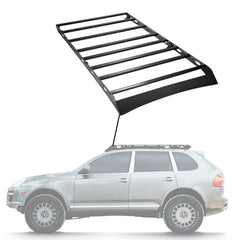 Sherpa - The Rammstein Half Height/Single Row Light Aluminum Roof Rack with Crossbars Made for 2003-2010 Cayenne & Touareg - Drill Free Rack for Tents; Kayaks; Bikes; Skis Made in the USA